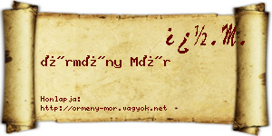 Örmény Mór névjegykártya